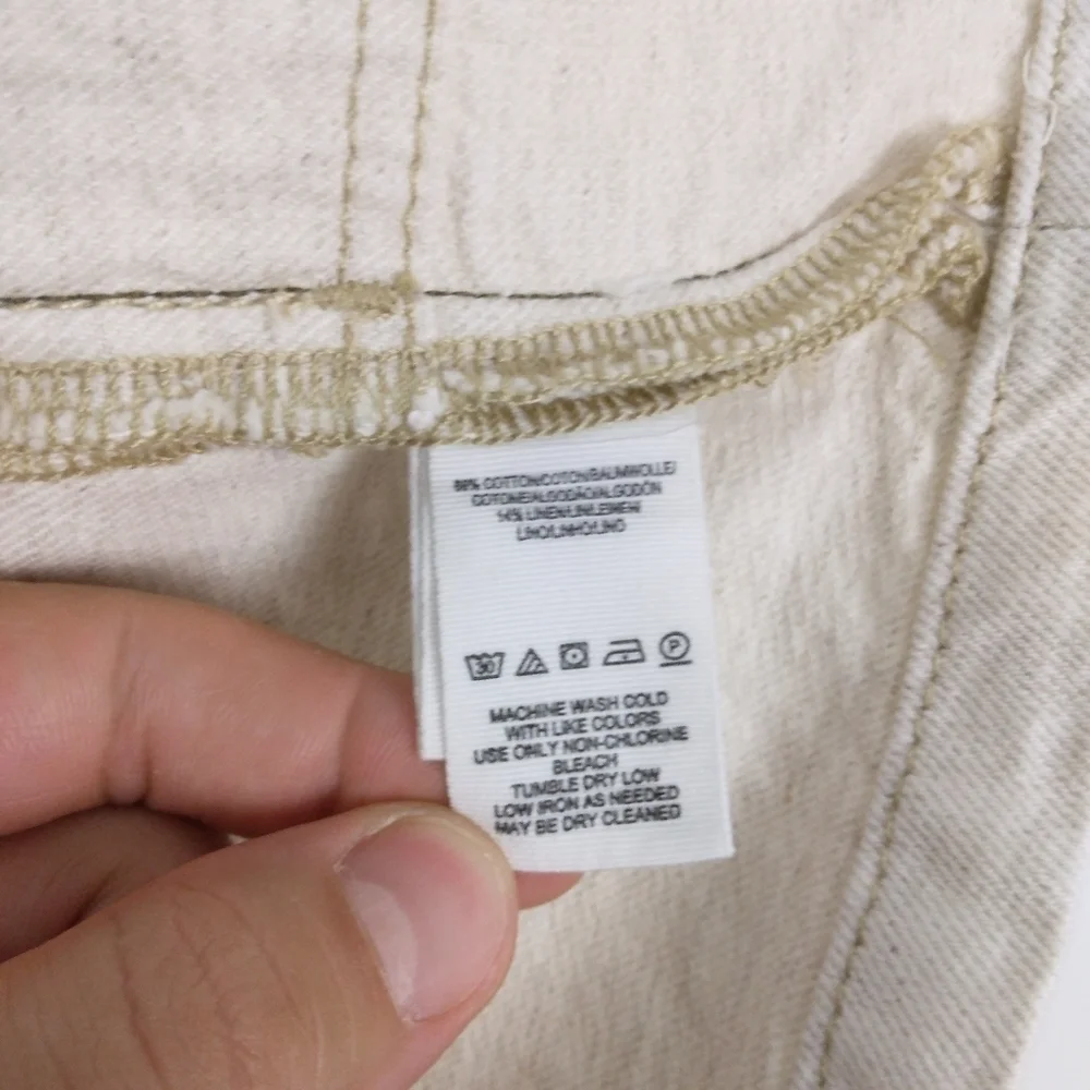 Free People High Rise Denim Skirt In Ecru Size 4 - Picture 5 of 5